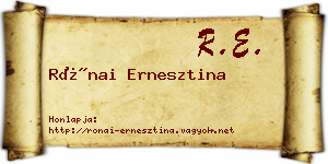 Rónai Ernesztina névjegykártya