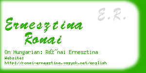 ernesztina ronai business card
